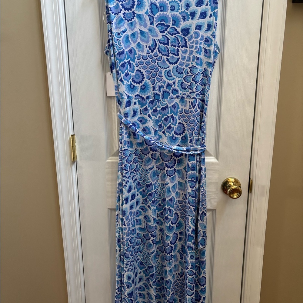 1. State Woman’s Blue Floral Print Women’s Midi Dress, Size L, NWT - Picture 2 of 3